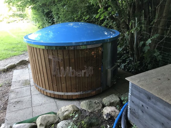 Vildmarksbad I Glasfiber Termotræ Med Integreret Ovn Wellness Royal, Christensen, Tinglev, Danmark (3)