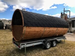 Mobil Udendørs Sauna På Traileren På Hjul – Tønde (14)