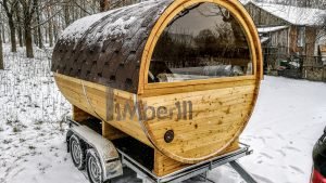 Udendørs Sauna På Traileren Mobil Harvia Ovn Med Omklædningsrum (7)
