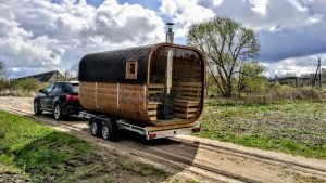 Mobil Rektangulær Udendørs Sauna På Hjul Trailer (10)