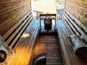 Mobil Rektangulær Udendørs Sauna På Hjul Trailer (15)