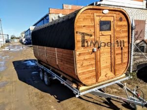 Mobil Rektangulær Udendørs Sauna På Hjul Trailer (16)