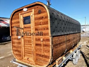 Mobil Rektangulær Udendørs Sauna På Hjul Trailer (19)