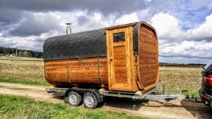 Mobil Rektangulær Udendørs Sauna På Hjul Trailer (3)