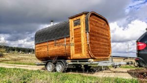Mobil Rektangulær Udendørs Sauna På Hjul Trailer (4)