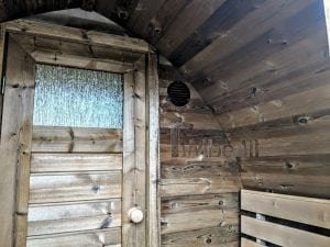 Udendørs Igloo Sauna På Traileren Mobil Harvia Ovn Med Omklædningsrum (25)