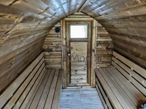Udendørs Igloo Sauna På Traileren Mobil Harvia Ovn Med Omklædningsrum (38)